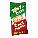 "Tony’s Pizza pamphlet illustration"