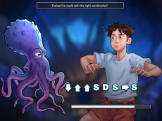 Octopus fight minigame illustration