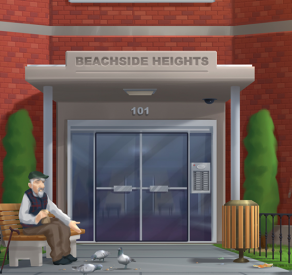 "Beachside Heights Apartments illustration"